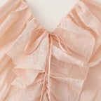 V-neck layered decorative lingerie style camisole dress for women