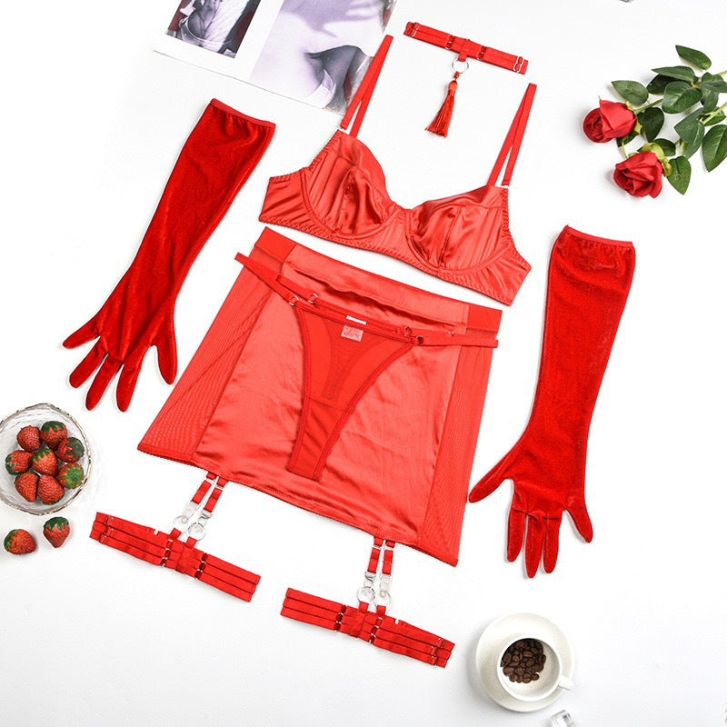 Christmas Day Uniform, Neck Hanging, Tassel, Split Style Lingerie