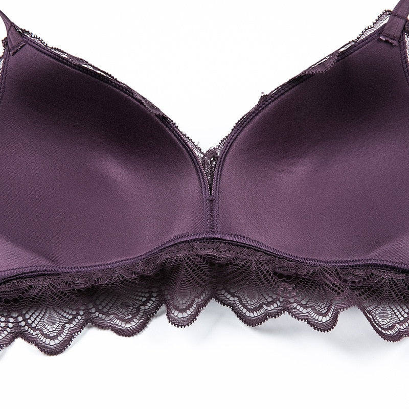 Bra Set Ultra thin Cotton Women bra and panty Lingerie Sexy Embroidery Lace Underwear Sets White