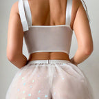 Perspective mesh slit sleepwear erotic lingerie for women