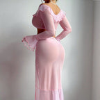 Sexy lingerie mesh seductive long sleeved bra sexy slimming set