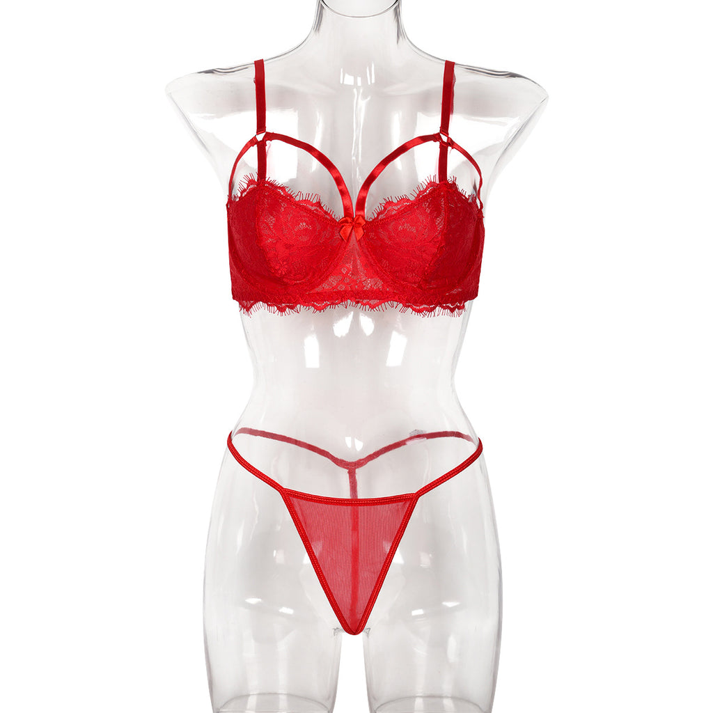 Women's Red Set Lingerie Two-Piece Underwear