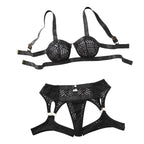 Bareback shapewear split sexy lingerie two-piece set for women