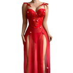 Red sexy long dress sexy dress sexy lingerie for women