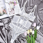 Mesh fishbone diamond chain sexy shaping waist split body seductive and fun lingerie