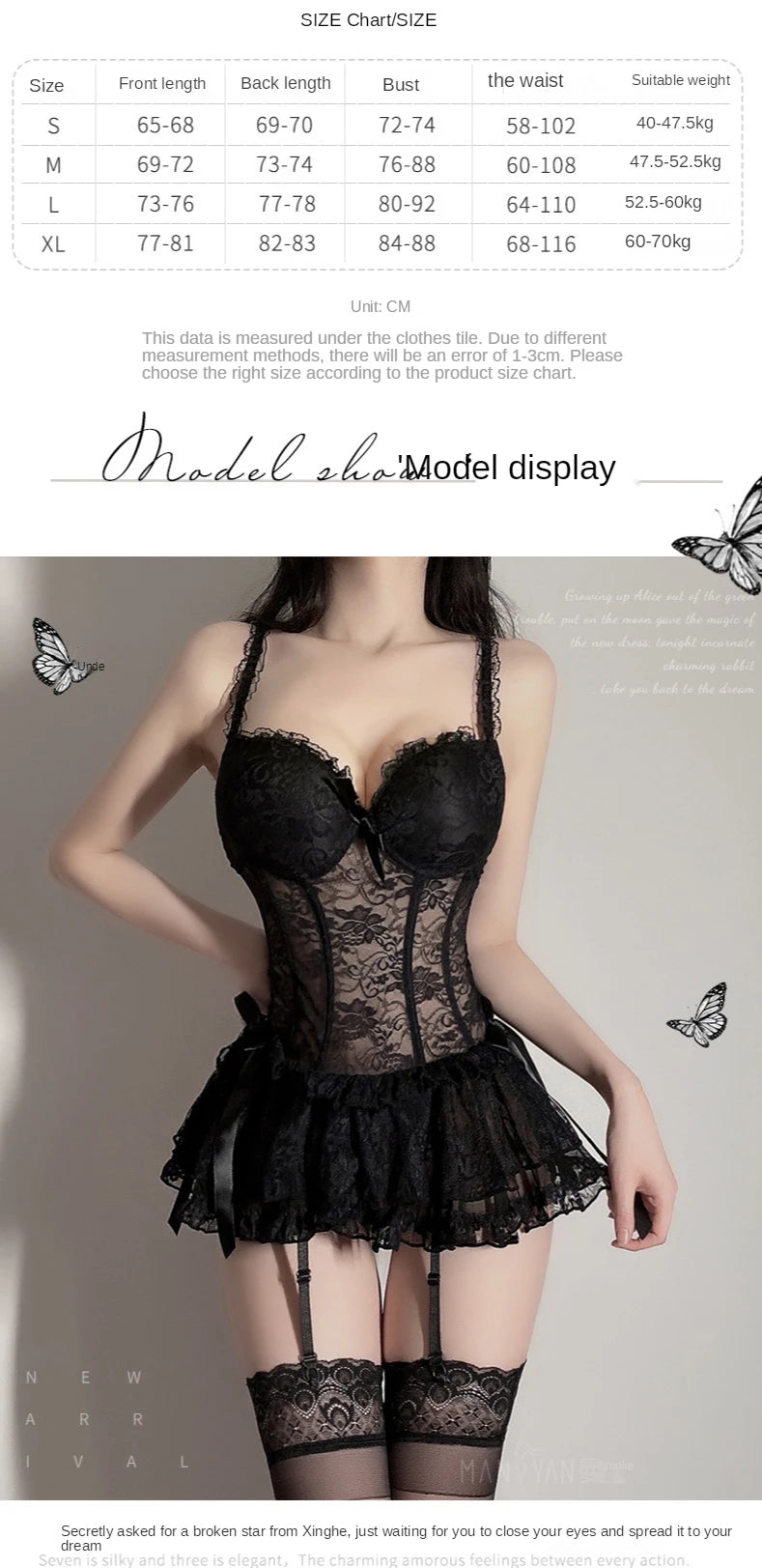 Sexy lingerie for women‘s Porn lace dress Set kirt Underwear Women skirtSlim waistcoat Princess Dress Ladies Erotic Costumes