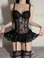 Sexy lingerie for women‘s Porn lace dress Set kirt Underwear Women skirtSlim waistcoat Princess Dress Ladies Erotic Costumes