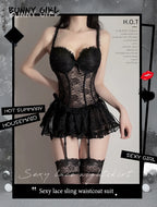 Sexy lingerie for women‘s Porn lace dress Set kirt Underwear Women skirtSlim waistcoat Princess Dress Ladies Erotic Costumes
