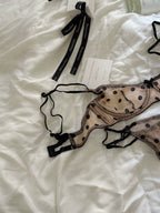 Polka dot women underwear sexy lace embroidered flower lingerie fresh and delicate uplifting bra set ladies bras