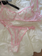 Polka dot women underwear sexy lace embroidered flower lingerie fresh and delicate uplifting bra set ladies bras