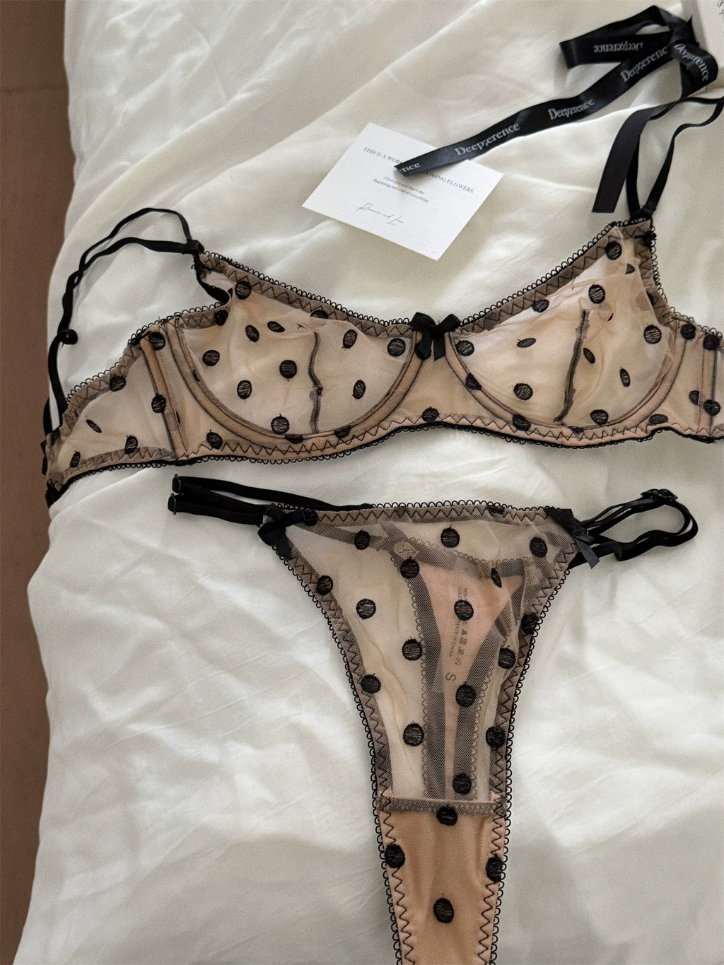 Polka dot women underwear sexy lace embroidered flower lingerie fresh and delicate uplifting bra set ladies bras