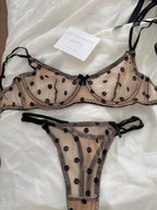 Polka dot women underwear sexy lace embroidered flower lingerie fresh and delicate uplifting bra set ladies bras