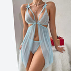 Sexy Lingerie For Woman Transparent Porno Sexual Clothing  Dress Erotic Underwear Nightdress With Thong Sleepwear