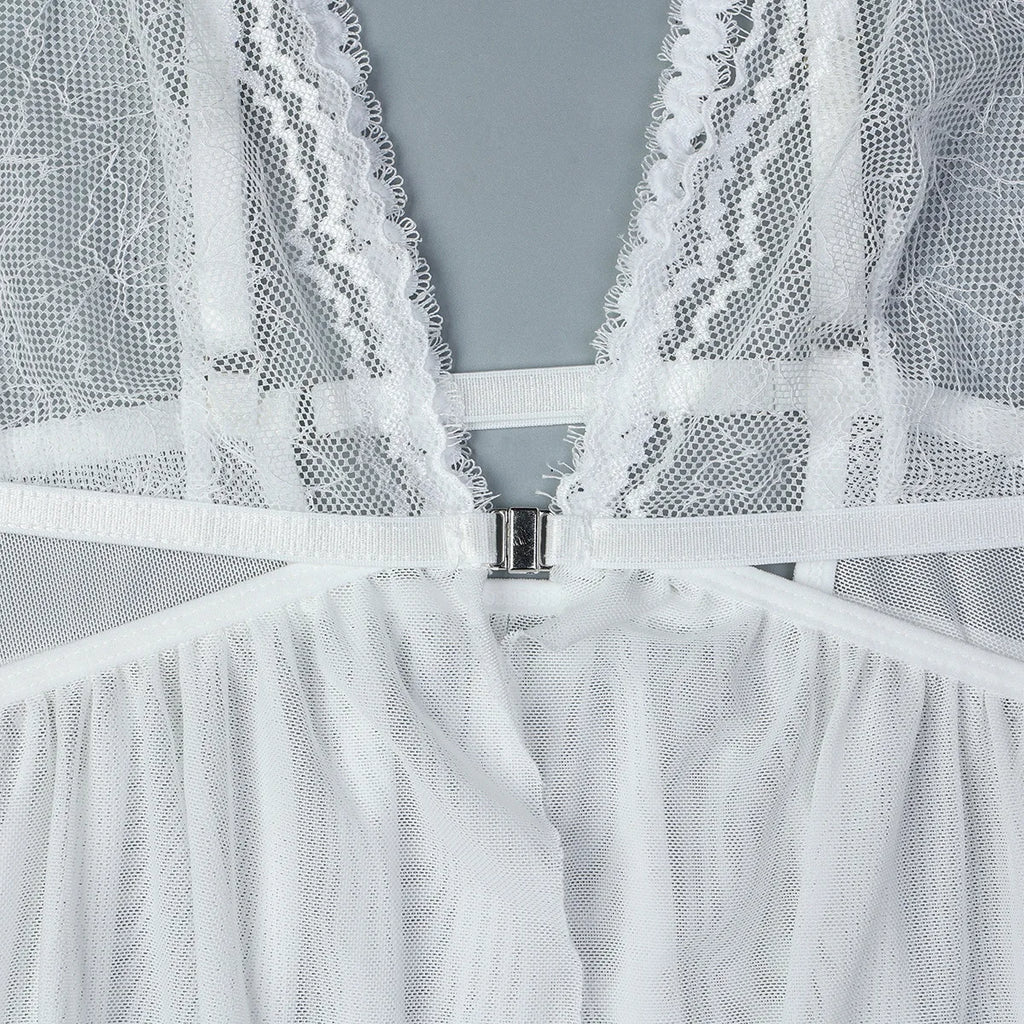 Sexy Lingerie For Woman Transparent Porno Sexual Clothing  Dress Erotic Underwear Nightdress With Thong Sleepwear