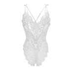 Women Lingerie Short Lightweight Nightgown Flower Lace Underwear Babydoll V Neck Sleepwear Strap Chemise, Add Female Charm