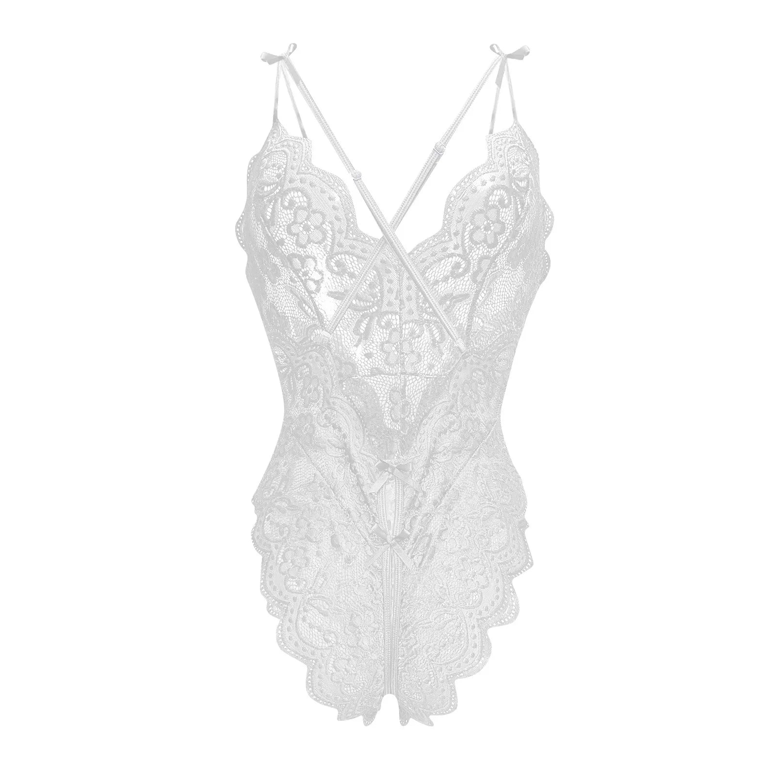 Women Lingerie Short Lightweight Nightgown Flower Lace Underwear Babydoll V Neck Sleepwear Strap Chemise, Add Female Charm