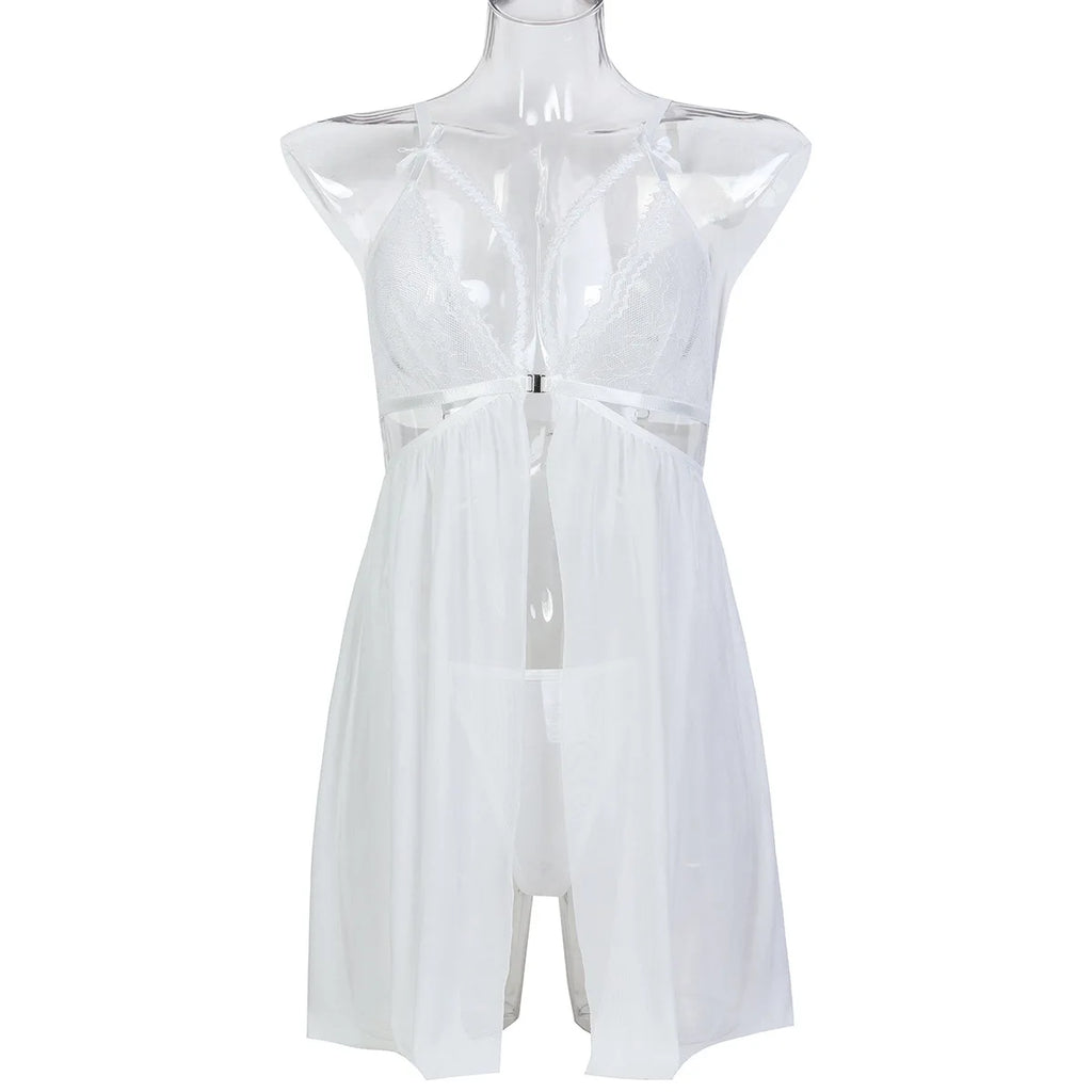 Sexy Lingerie For Woman Transparent Porno Sexual Clothing  Dress Erotic Underwear Nightdress With Thong Sleepwear