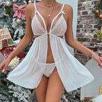 Sexy Lingerie For Woman Transparent Porno Sexual Clothing  Dress Erotic Underwear Nightdress With Thong Sleepwear