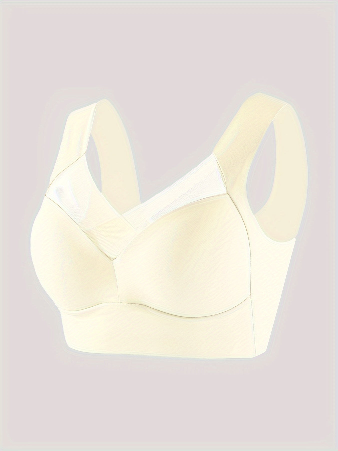 5-Piece Set of Wireless Mesh Contrast Sports Bras - High Elasticity, Push-up, Supportive, Thin Molded Cups for Yoga and Fitness - Breathable, Sweat-Wicking, Comfortable, and Adjustable Straps