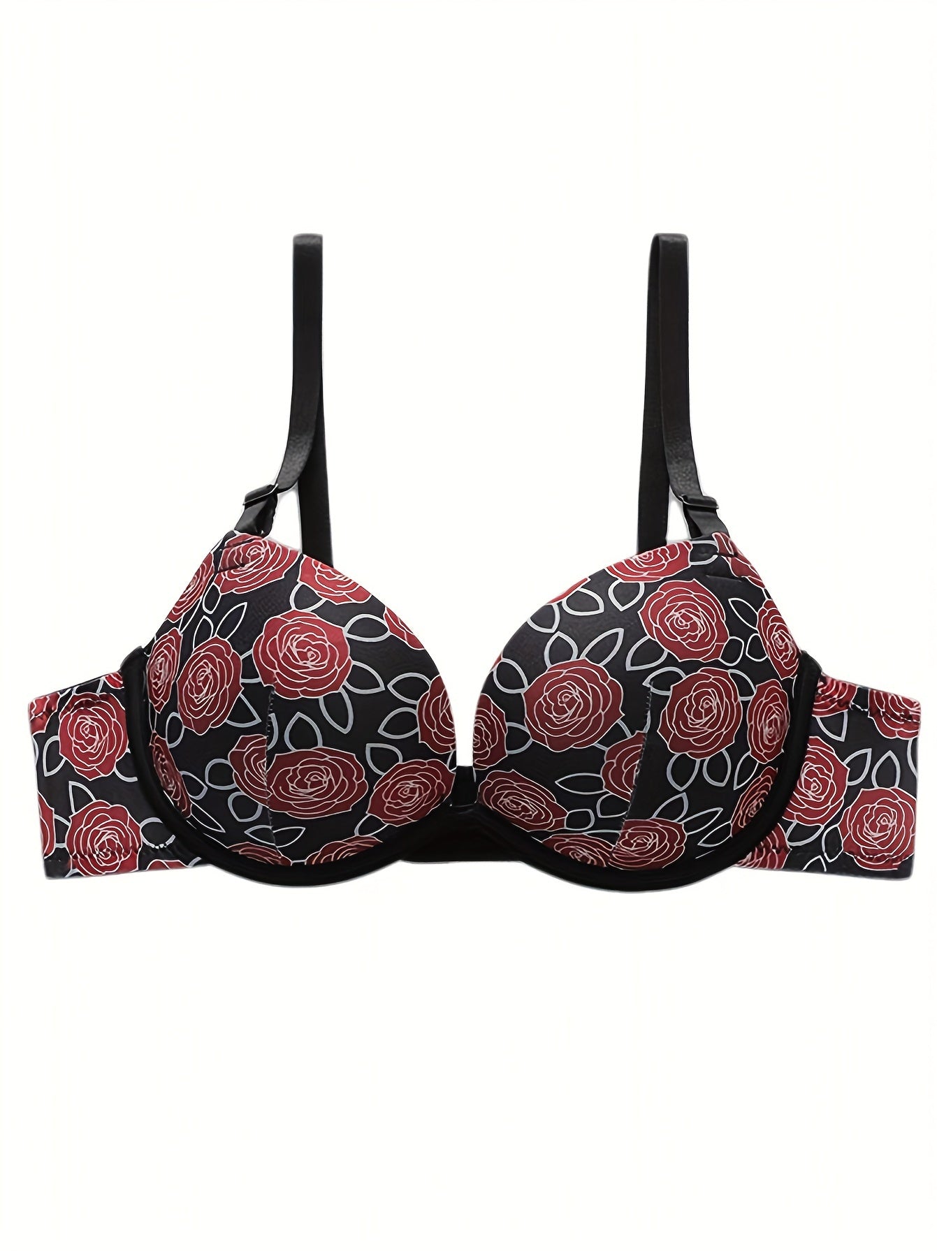 3pcs Women's Sexy Floral Underwire Push-Up Bra, Bra Sets, Padded Bras for Women Asian, Padded Bralette, Lace Bralettes, Bra And Panty Sets for Women, Padded Bra, Convertible Bra, High Bra, No Back Bras Unpadded, Push Up Bras