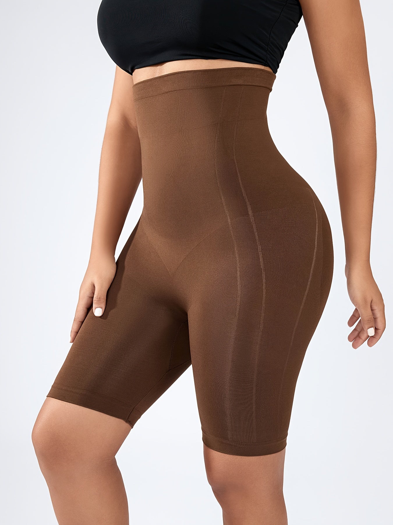 1pc Oversized Tummy Control Compression Butt Lifting Shorts, High Waist Shaping Solid Panties Short With Chest Support, Women's Shapewear & Sports Accessories, Comfy & High Elastic Shapewear, Women's Panties