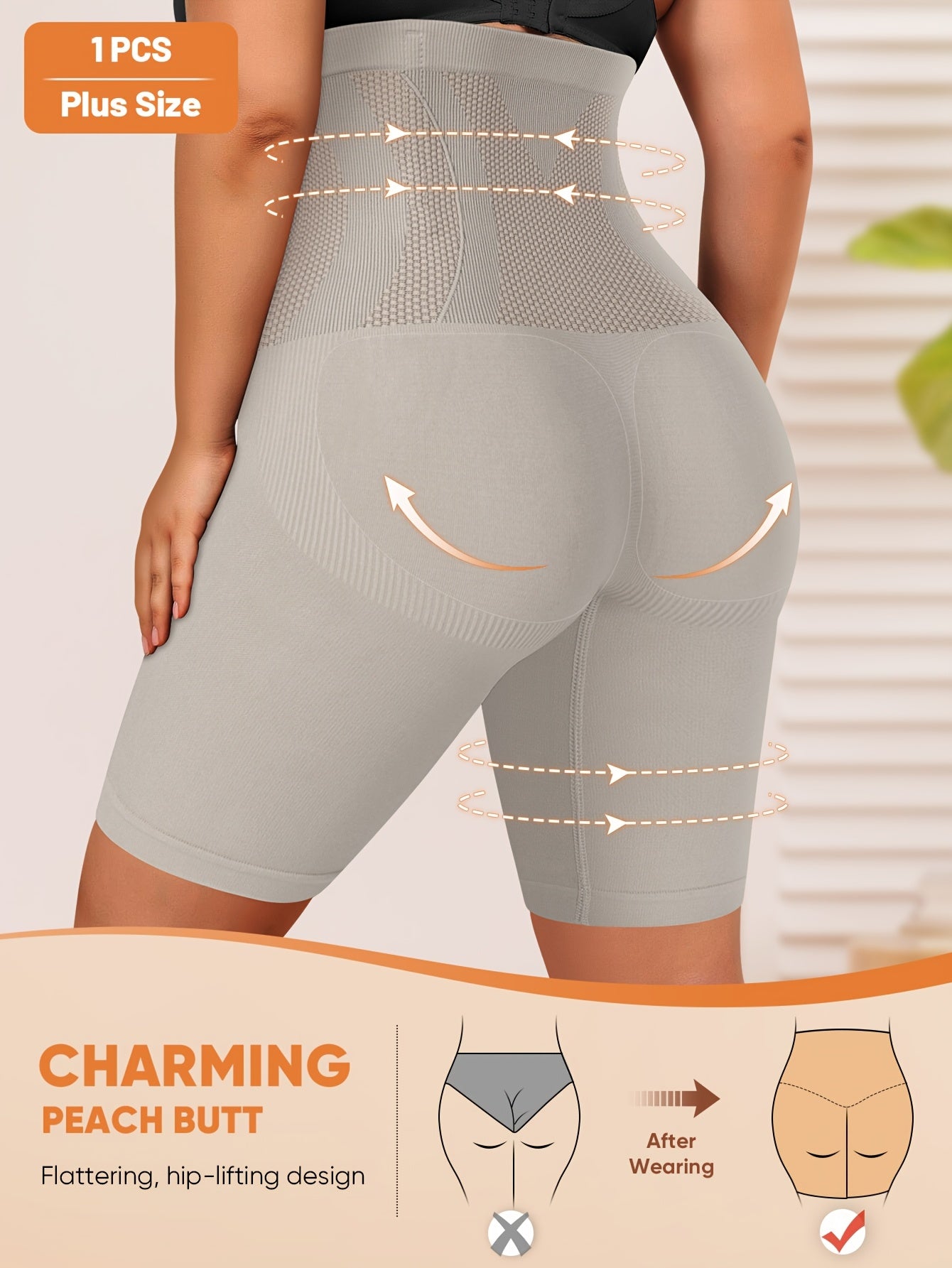 1pc Large Size Panties, Oversized And Thickened, High Waist Tummy Control, Shaping And Butt Lifting, Seamless Underwear, Women'S Panties, Square Shorts.