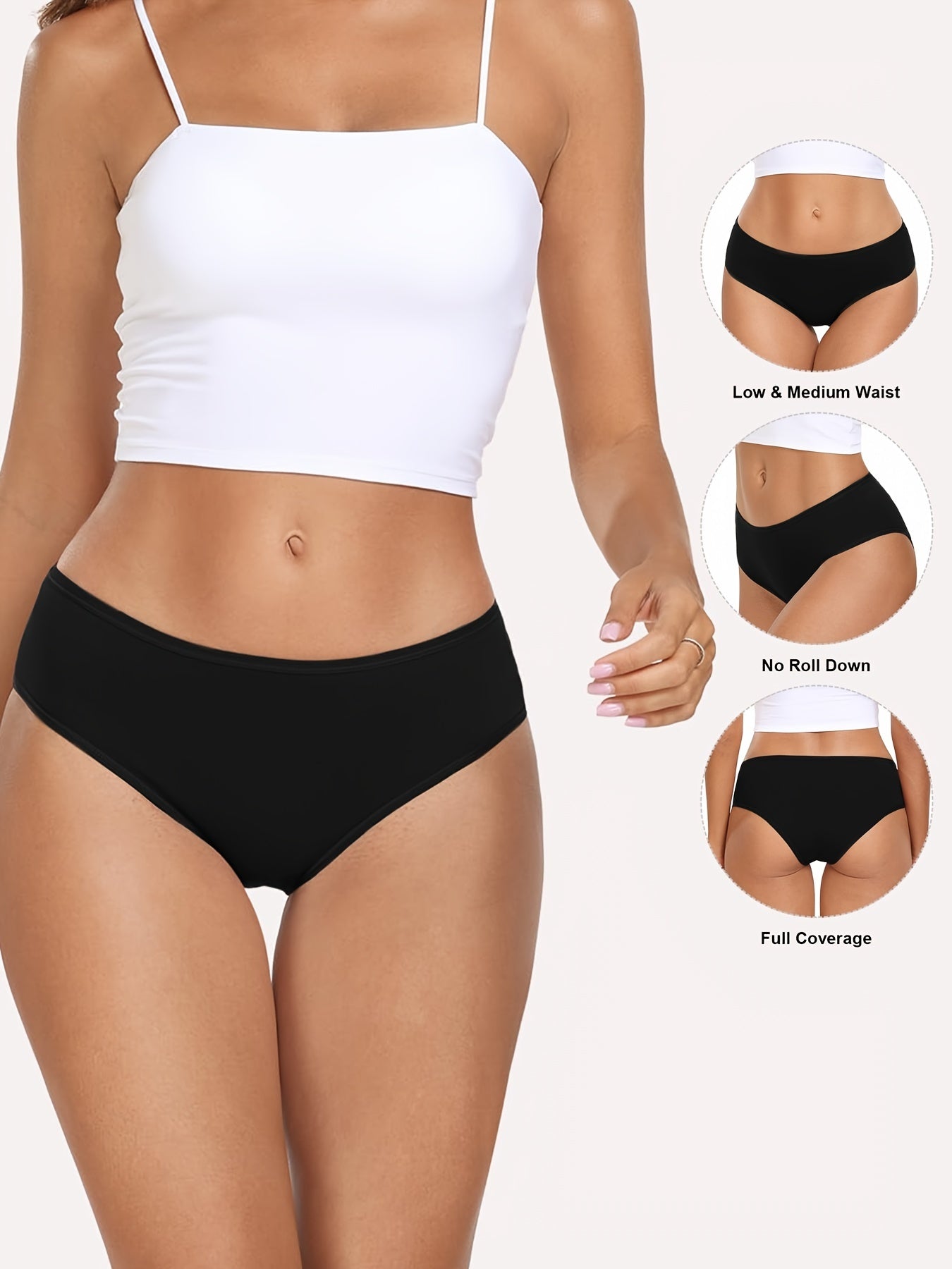 7PCS S-XXL Pure Cotton Women's Low Waisted Panties, Women's Underwear, Comfortable Women's Panties, Women Lingerie