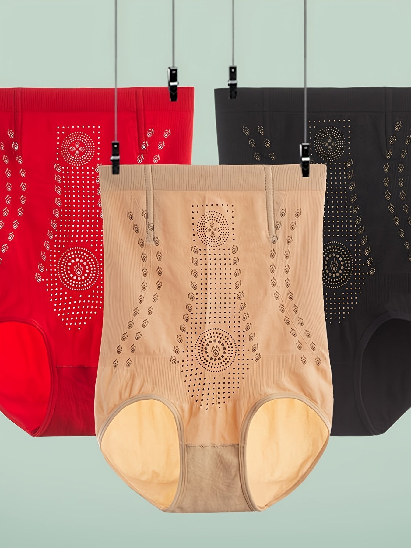 6pcs/set High Waist Strong Flat Belly Panties Seamless Women'S Panties Sexy Hollow Breathable Underwear Comfort Cotton Briefs Shaper