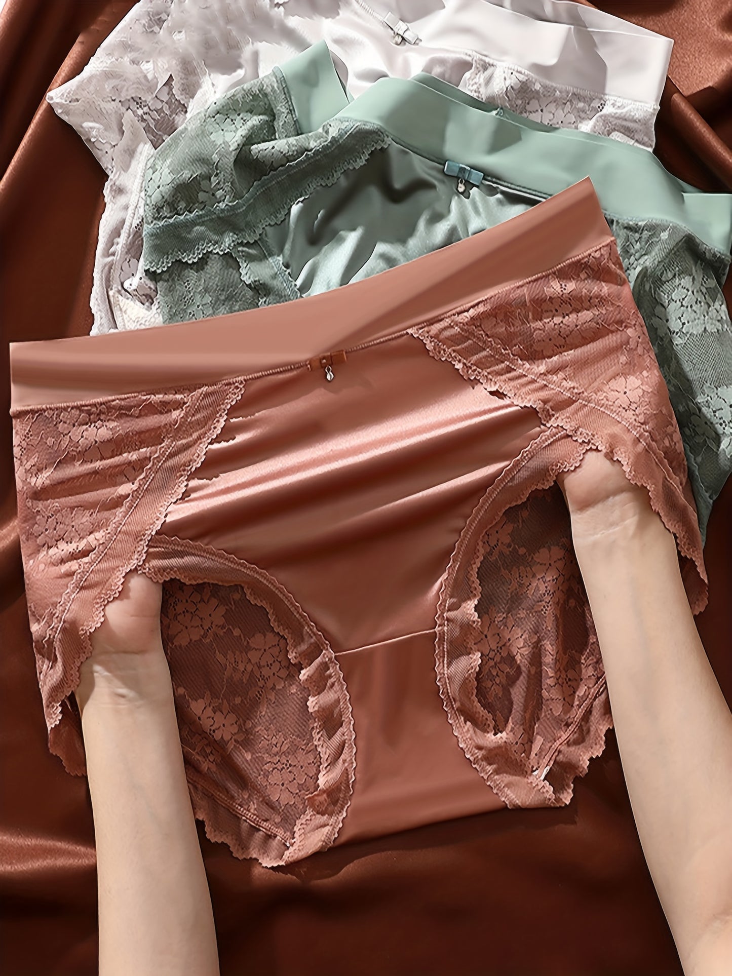 5 Pcs Lace Sexy Breathable Women's Panties, Comfortable Jacquard Lingerie for Everyday Wear