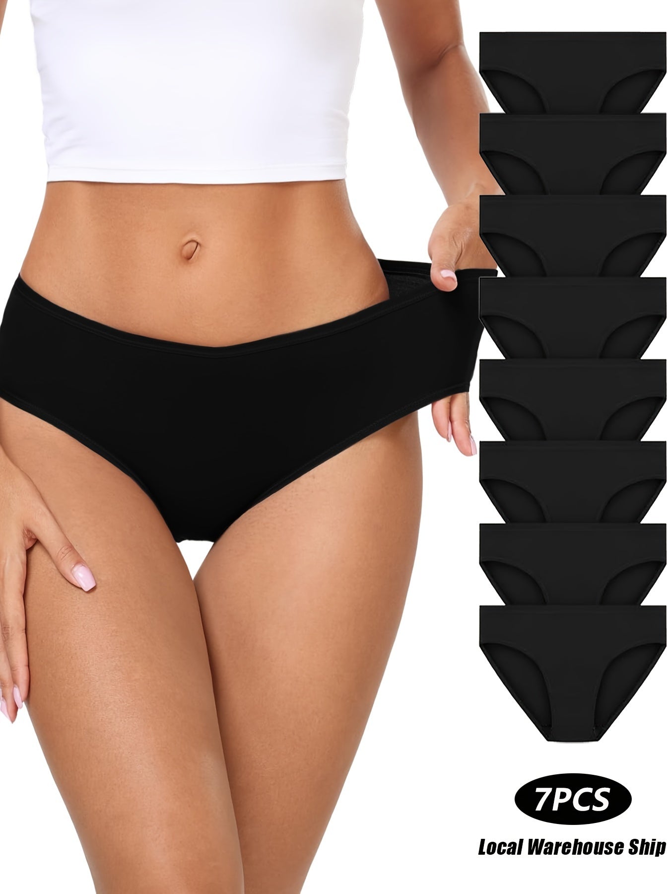 7PCS S-XXL Pure Cotton Women's Low Waisted Panties, Women's Underwear, Comfortable Women's Panties, Women Lingerie