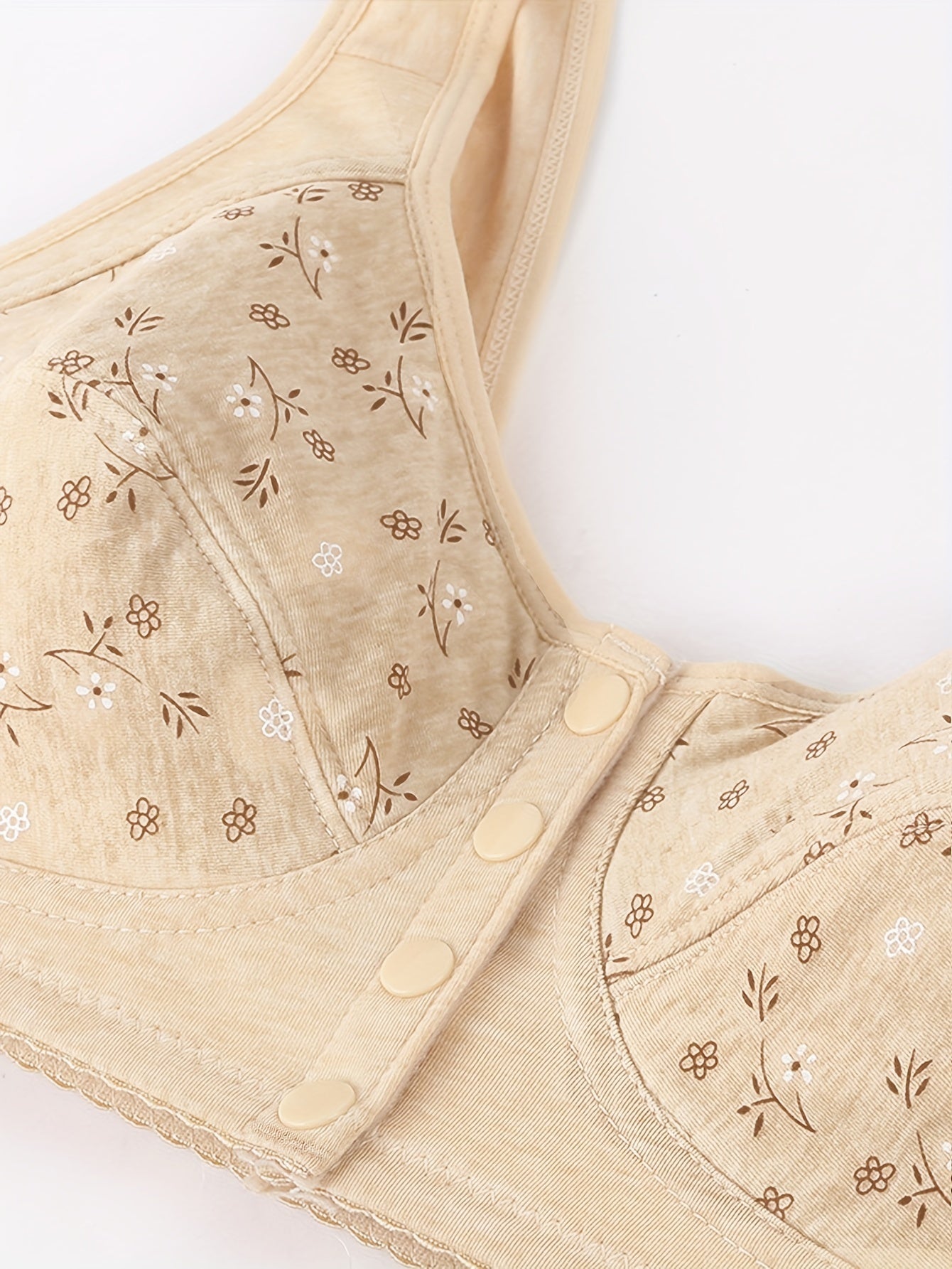 7pcs Set of Women'S Plus Size Non-Wired Bras, Solid Color, Simple Style, Slightly Elastic, No Bra Pads, Front Closure, Light And Breathable, Easy to Wear