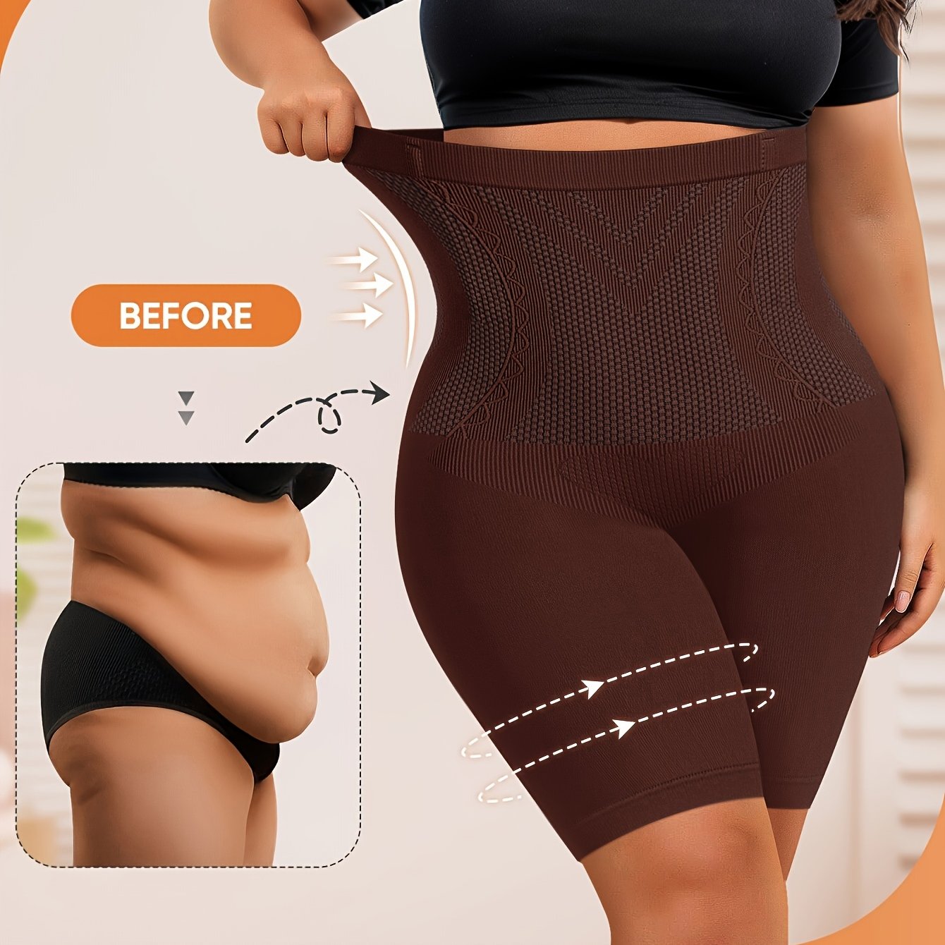 1pc Large Size Panties, Oversized And Thickened, High Waist Tummy Control, Shaping And Butt Lifting, Seamless Underwear, Women'S Panties, Square Shorts.