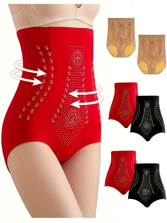 6pcs/set High Waist Strong Flat Belly Panties Seamless Women'S Panties Sexy Hollow Breathable Underwear Comfort Cotton Briefs Shaper