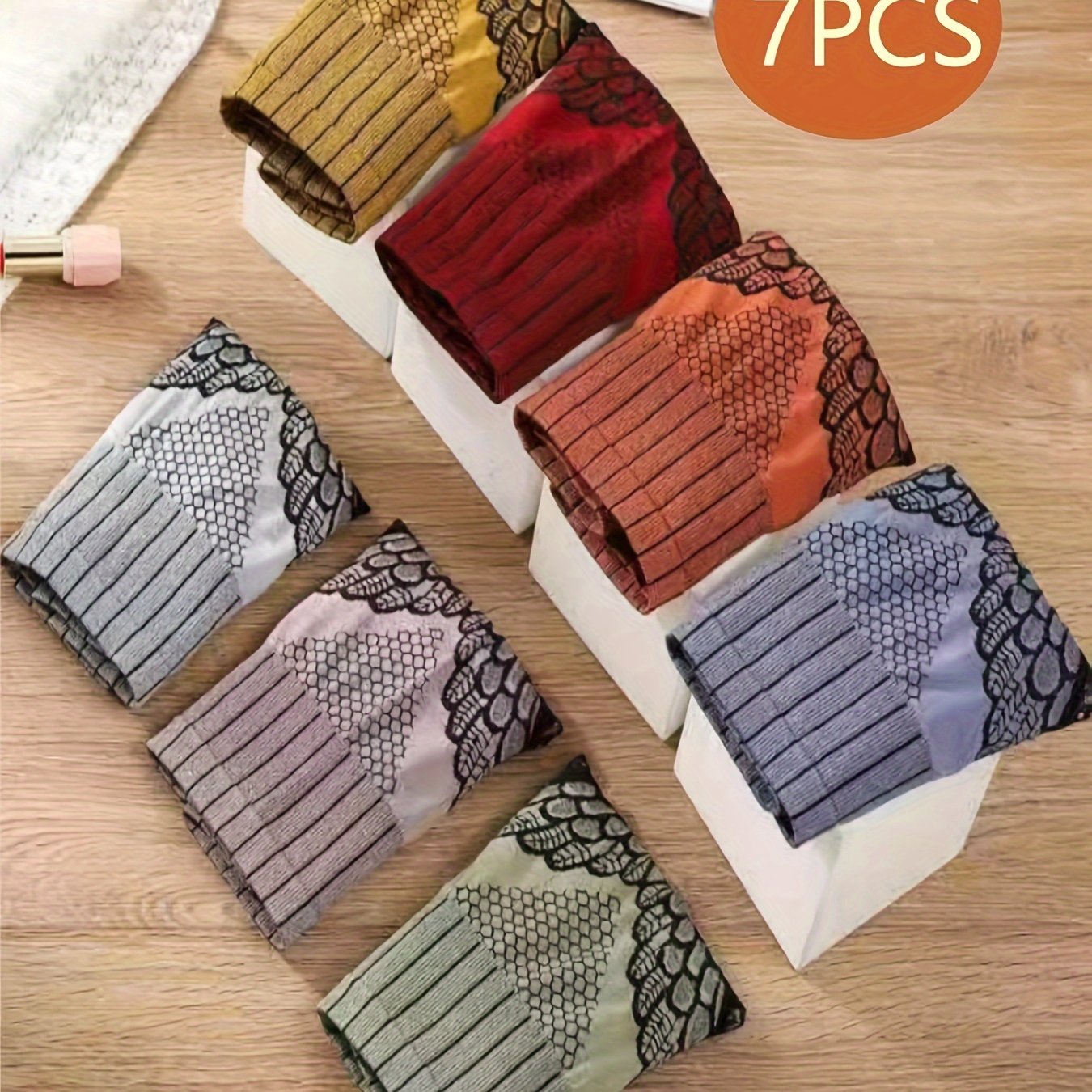 7pcs Elastic Women's Panties, High Waist Panties, Home Travel Panties, Quick Dry Panties, Women's Panties, Elastic Panties