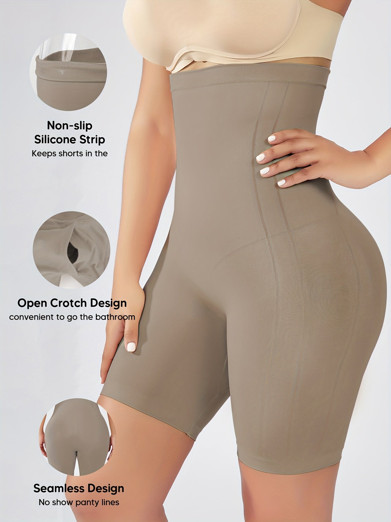 1pc Oversized Tummy Control Compression Butt Lifting Shorts, High Waist Shaping Solid Panties Short With Chest Support, Women's Shapewear & Sports Accessories, Comfy & High Elastic Shapewear, Women's Panties